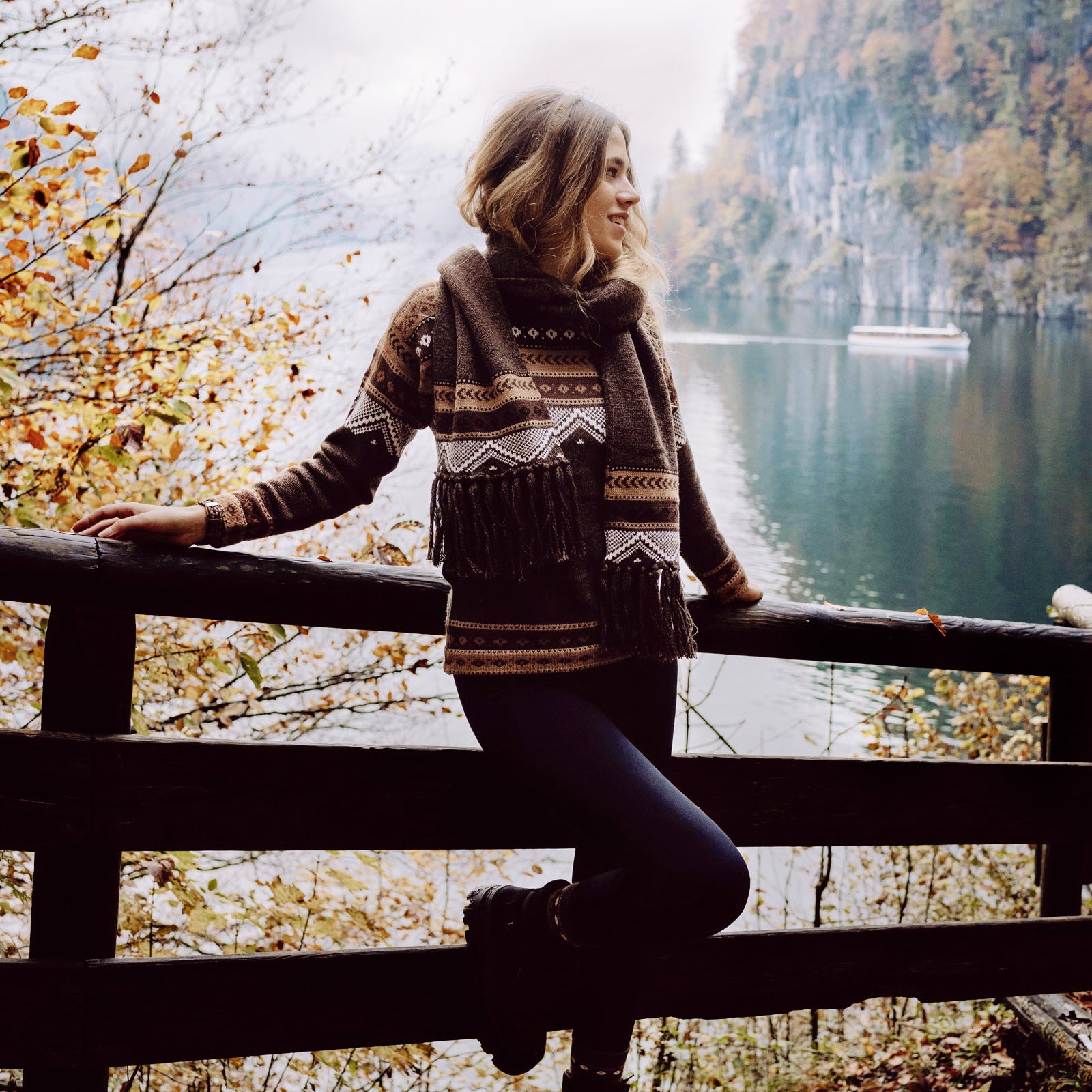The Woodland - Alpaka Schal Braun - Unisex