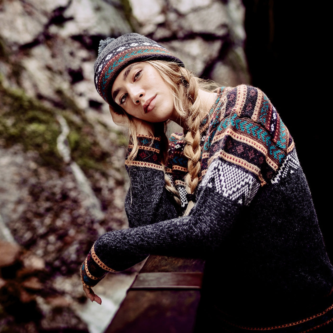 The Woodland - Alpaka Strik cap creme - Unisex