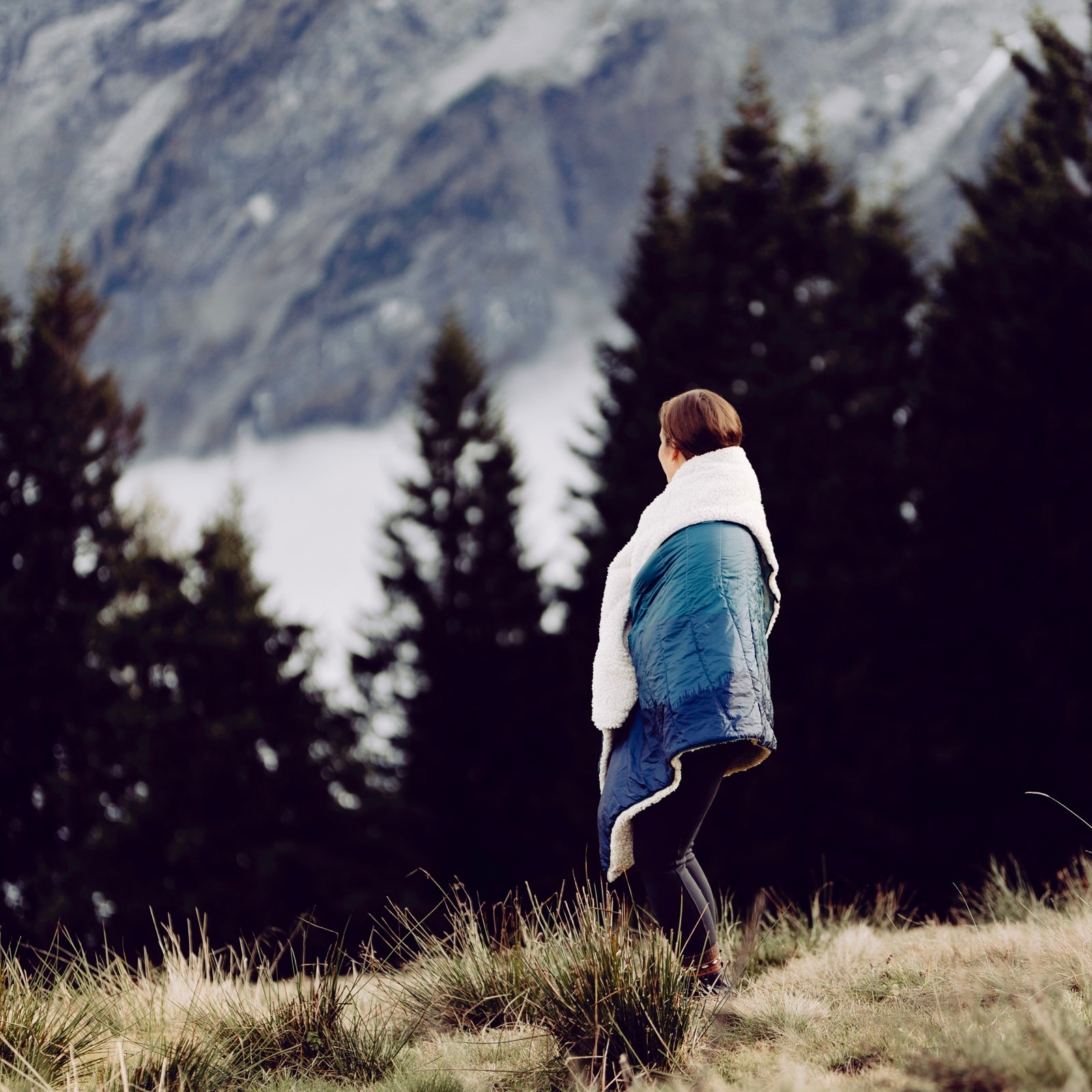 The Adventures - Outdoordecke Sherpa Fleece - Misty Mountains Blue