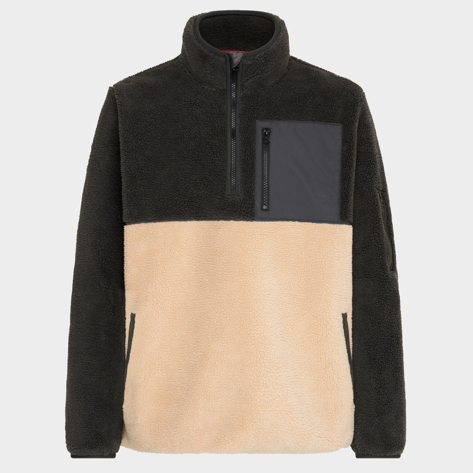 The Alps - Fleecejacke Anthrazit/Creme - Herren + Gratis Wollmütze