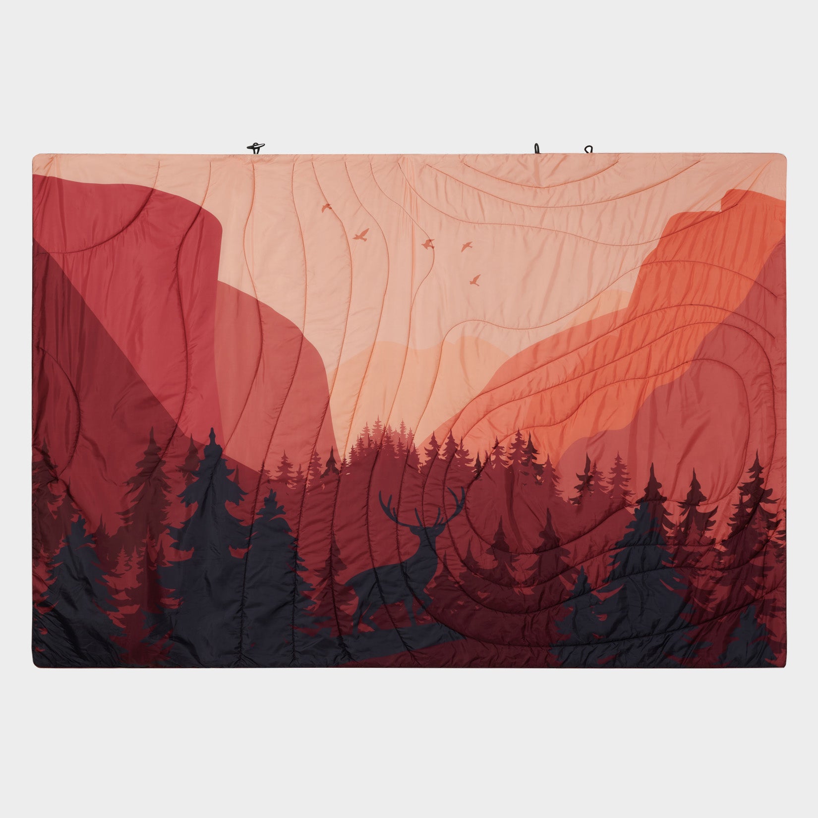 The Adventures - Outdoor Plafond Sherpa Fleece - Misty Mountains Red