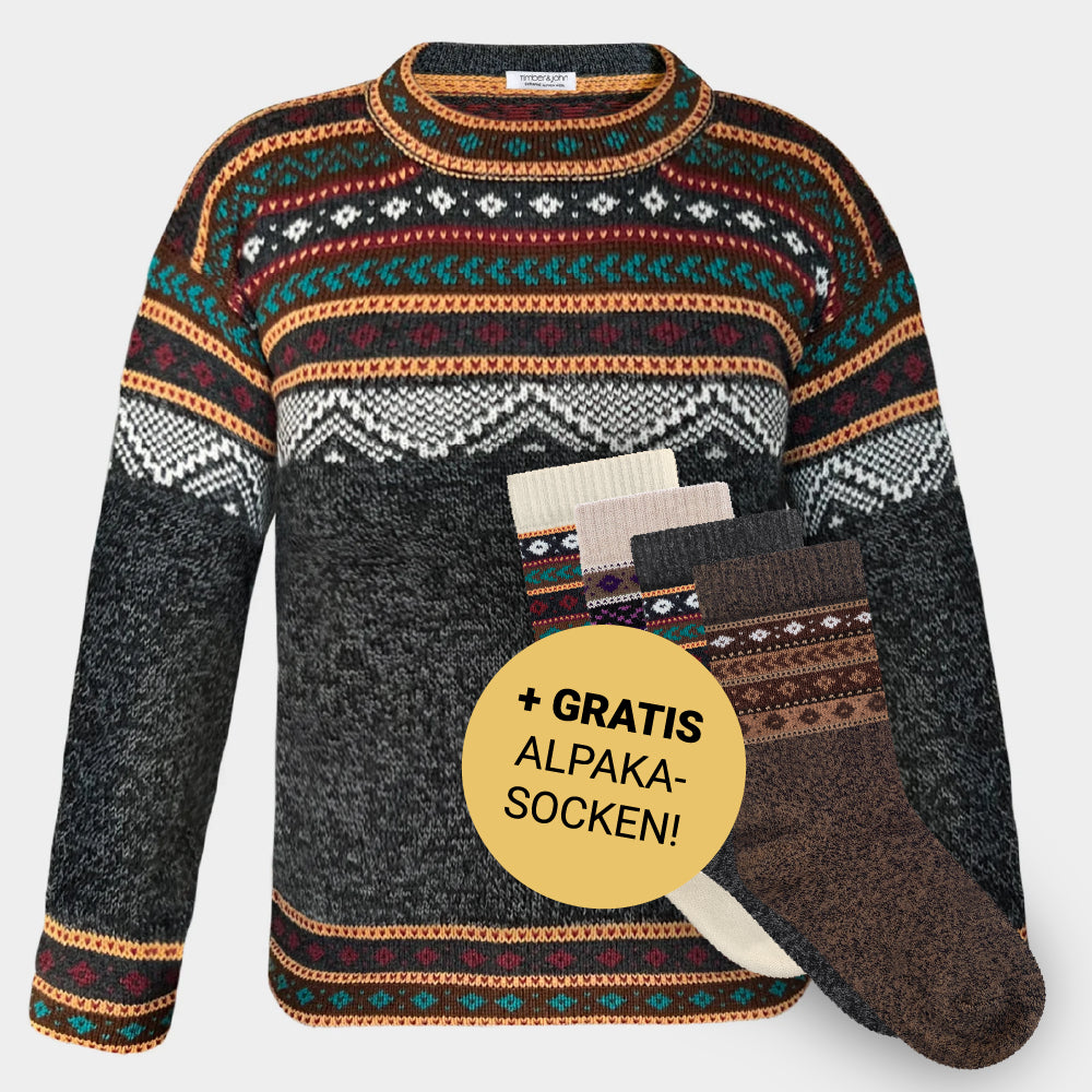 The Woodland - Alpaka Anthrazit - Herren + gratis Alpaka-Socken