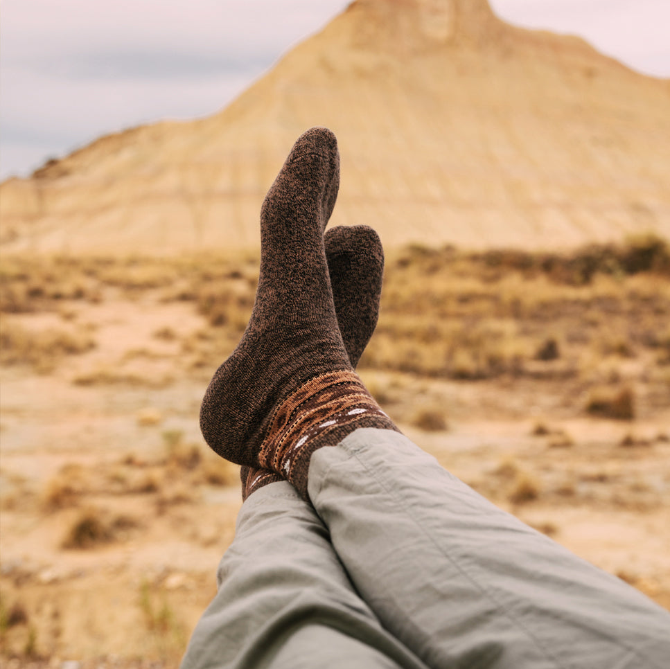 Men's alpaca sweater brown + free Alpaka socks