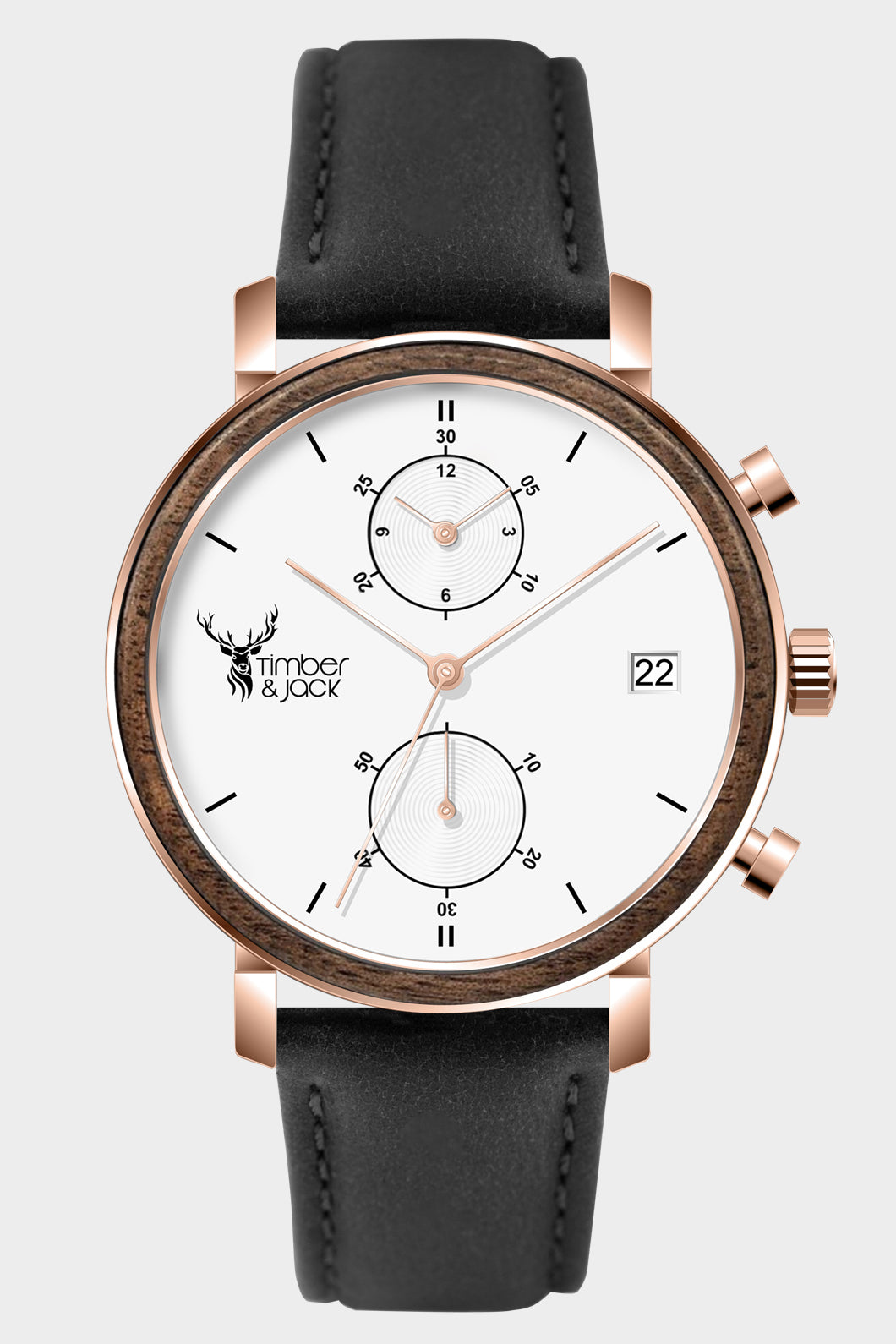 "Rosé Walnut" læder - sort